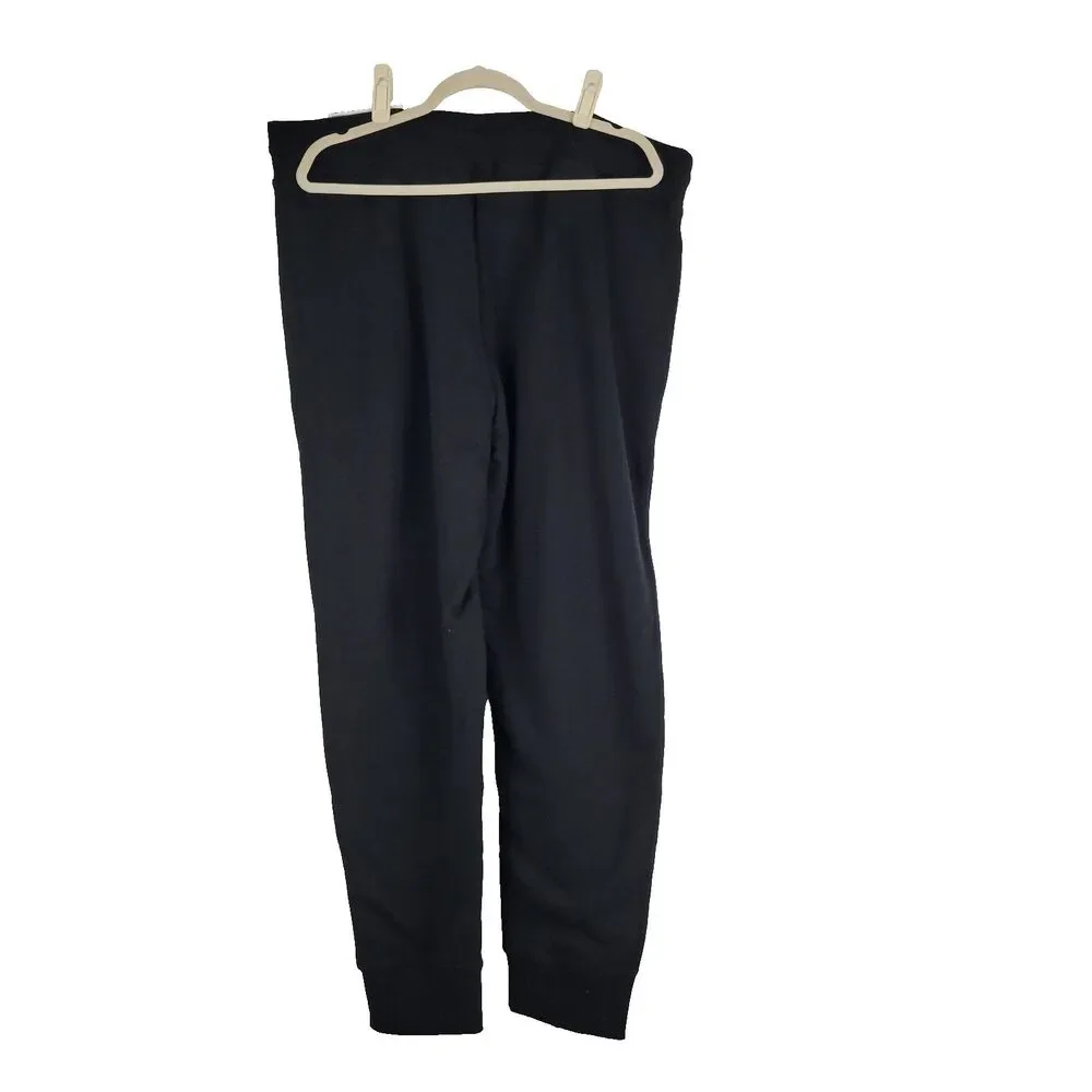 Berkley Jensen Mens Fleece Jogger Pants Drawstring Cotton Blend Black XXL NWT